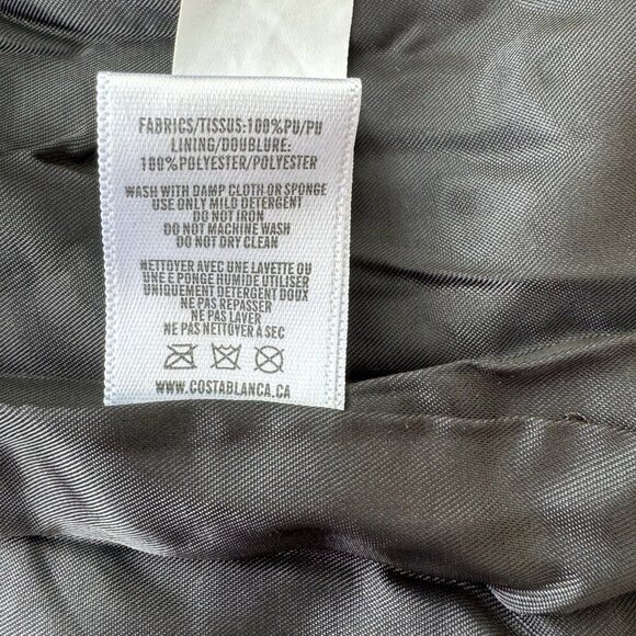 Costa Blanca Vegan Leather Black Jacket Wrinkled Look Size Large - Picture 16 of 16